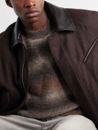 FrizmWORKS - Striped Bouclé Sweater - Brown