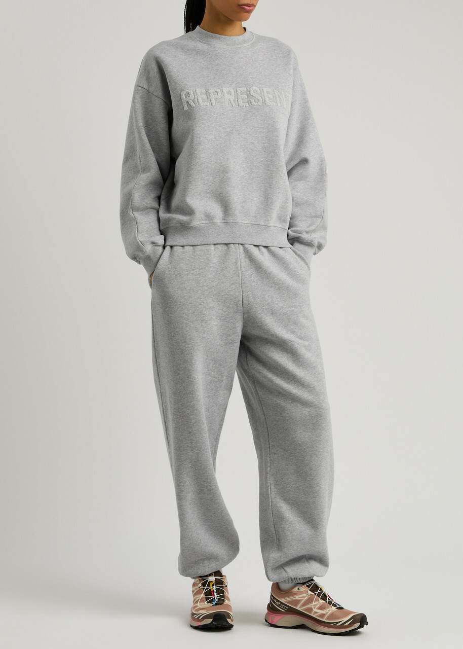 Represent Owners Club Logo Cotton Sweatshirt Light Grey