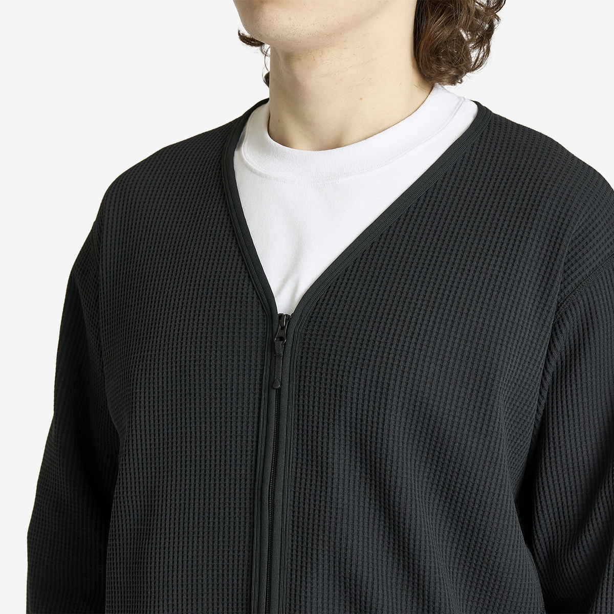 Goldwin Men's Waffle Light Cardigan in Black