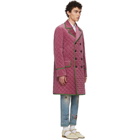 Gucci Pink Velvet Quilted Coat
