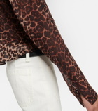 Rixo Neelu leopard-print crêpe blouse