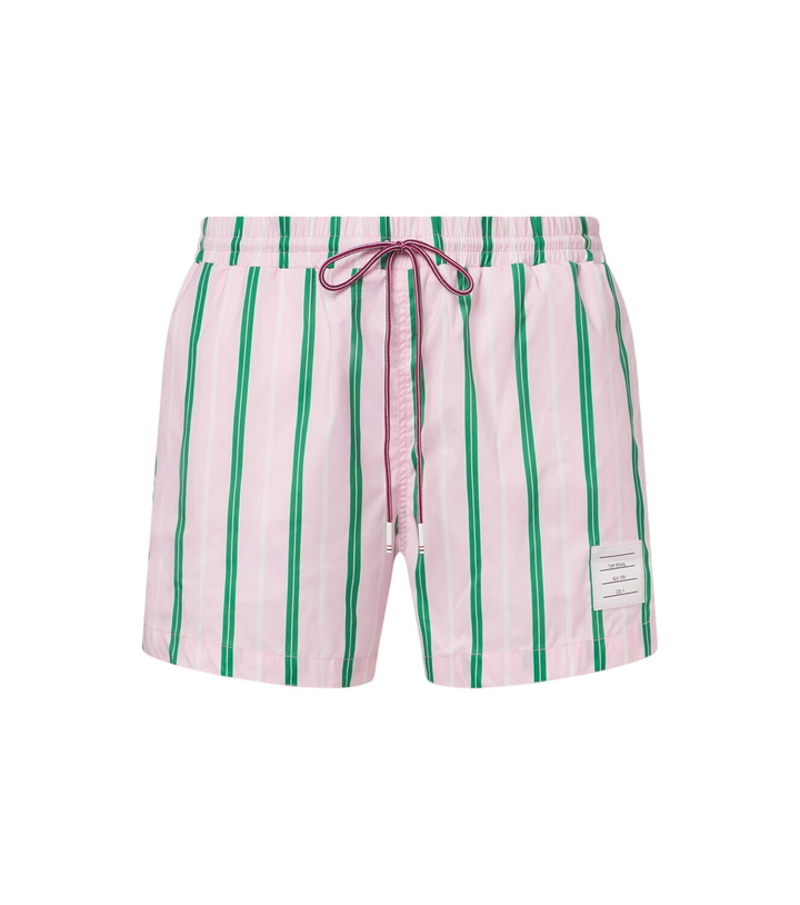 Photo: Thom Browne Striped swim trunks
