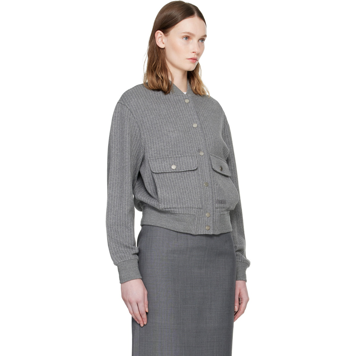 MACKAGE Grey JUNIPER-K Brushed Knit Bomber Jacket