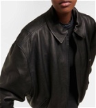 Balenciaga Oversized leather bomber jacket