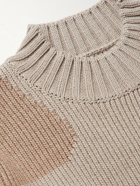 Jacquemus - Ribbed Two-Tone Merino Wool-Blend Mock-Neck Sweater - Brown