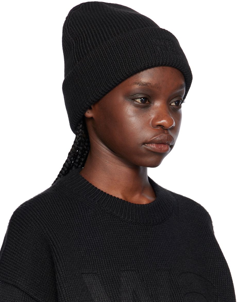 alexanderwang.t Black Logo Compact Deboss Beanie