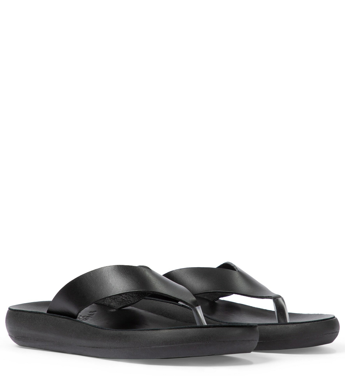 サンダル・ミュール ANCIENT GREEK SANDALS Black leather Charys thong slippers 15894552_36113433_600.jpg