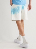 Ninety Percent - Straight-Leg Tie-Dyed Organic Cotton-Jersey Drawstring Shorts - White