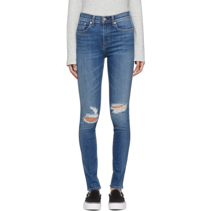 Photo: Rag and Bone Blue High-Rise Skinny Jeans