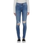 Rag and Bone Blue High-Rise Skinny Jeans