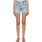 AGOLDE Blue Denim Riley Slim Shorts