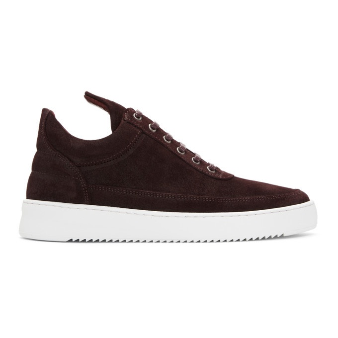 Photo: Filling Pieces Burgundy Waxed Suede Sneakers