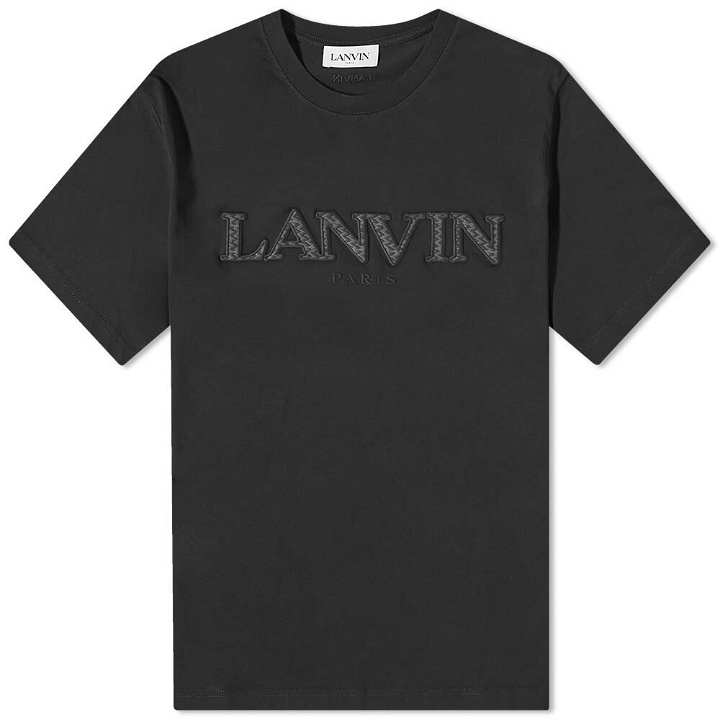 Photo: Lanvin Men's Curb Embroidered Logo T-Shirt in Black