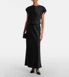 Vince Draped satin midi dress