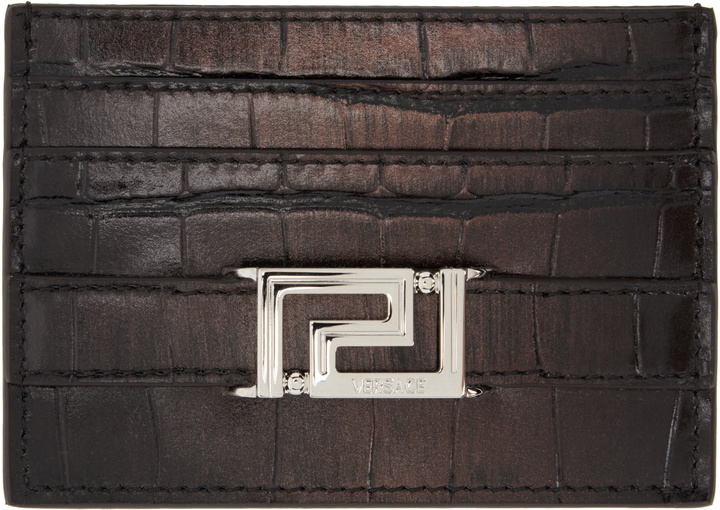 Photo: Versace Brown Embossing Degrade Croco Card Holder