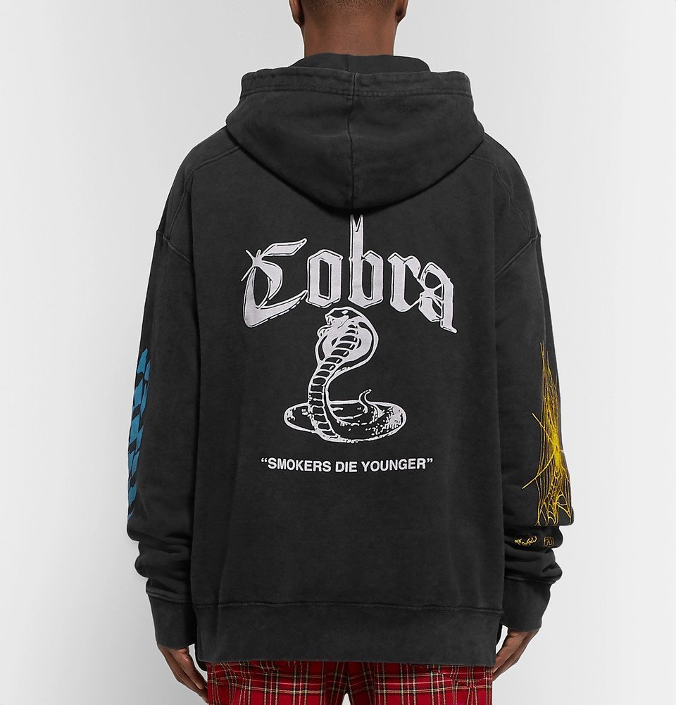 Rhude - Oversized Logo-Print Cotton-Jersey Hoodie - Men - Black Rhude