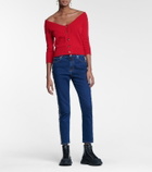 Alexander McQueen Off-shoulder cashmere cardigan
