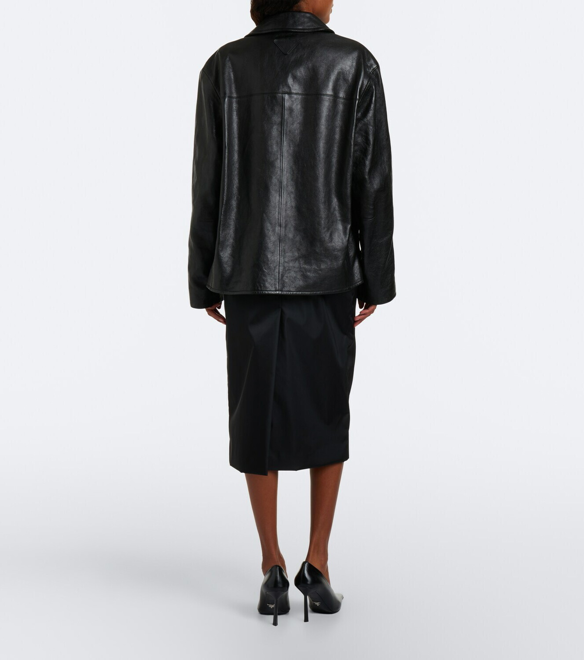 Prada Belted Re-Nylon pencil skirt