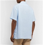 Hartford - Palm Camp-Collar Linen Shirt - Light blue