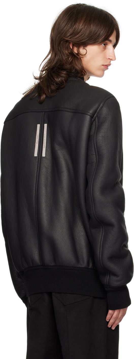 Rick Owens Black Porterville Classic Flight Reversible Leather