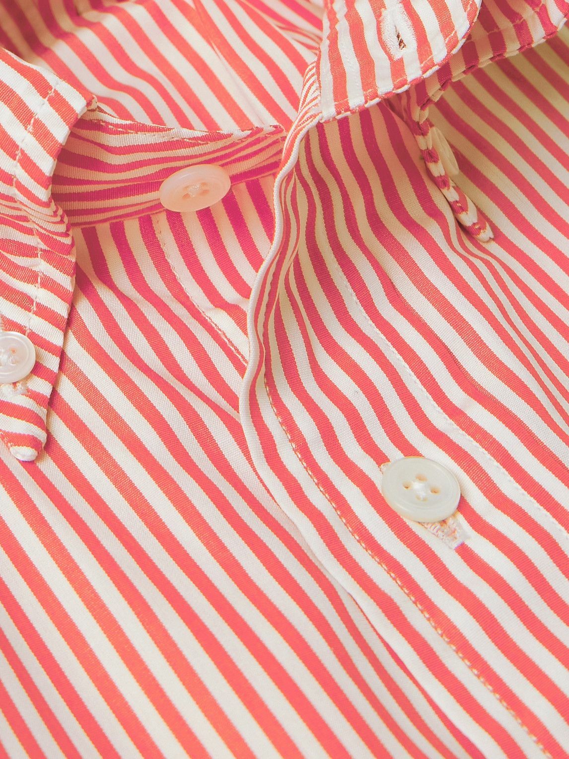Drake's - Slim-Fit Button-Down Collar Striped Cotton-Poplin Shirt - Red