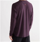 TRACKSMITH - Van Cortlandt Striped Stretch-Mesh T-Shirt - Purple