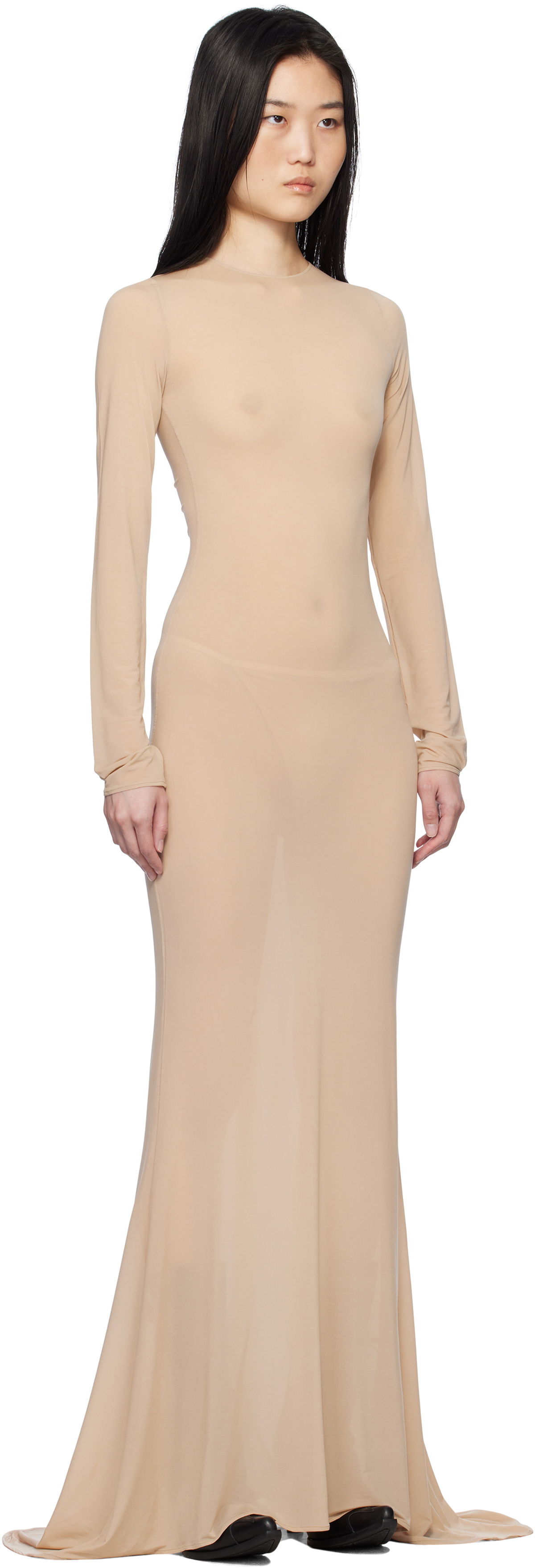 VETEMENTS Beige Stocking Styling Maxi Dress