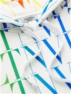 VALENTINO - Logo-Print Cotton-Blend Jersey Hoodie - Multi