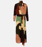 Johanna Ortiz Printed scarf-detail silk maxi dress