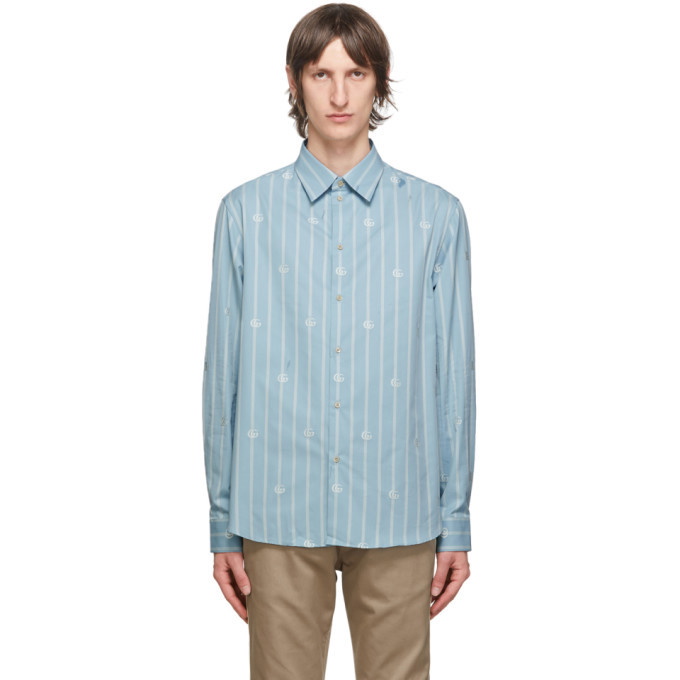 Photo: Gucci Blue GG Striped Shirt