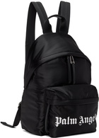 Palm Angels Black Printed Backpack