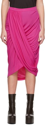 Dries Van Noten Pink Draped Midi Skirt