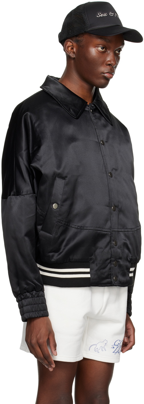 Mr. Saturday Black Embroidered Bomber Jacket
