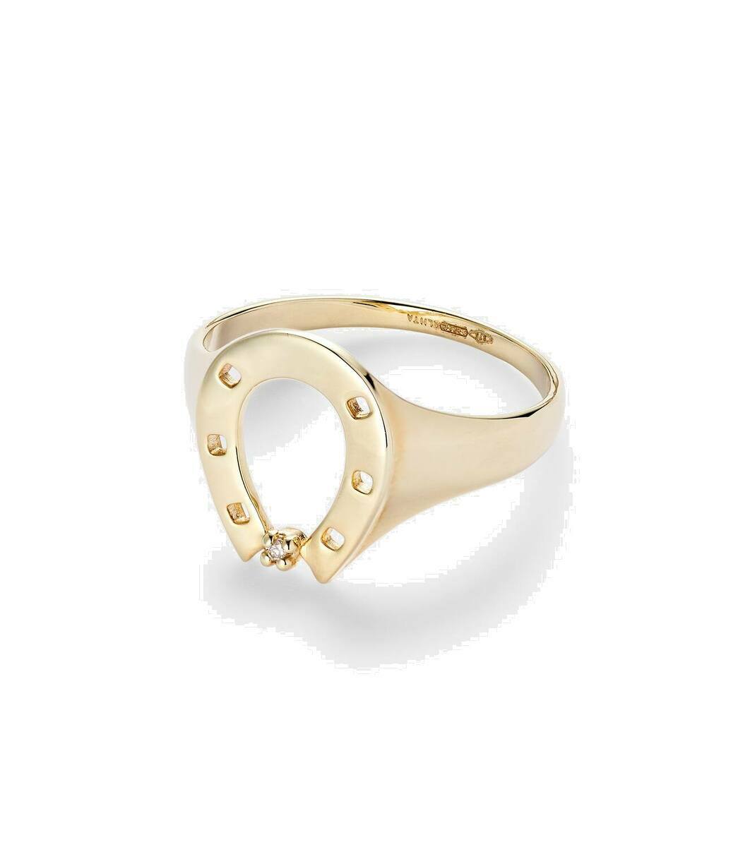 Aliita Bi Maxi 9kt gold ring with chrysoprase and citrine Aliita