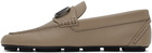 Valentino Garavani Taupe VLogo Signature Driving Loafers