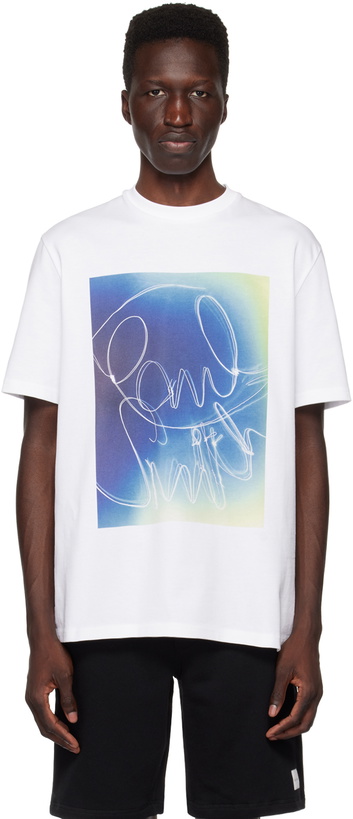 Photo: Paul Smith White Scrawl Print T-Shirt