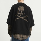 MASTERMIND WORLD Men's Layered Sweatshirt in Black X Gray Plaid