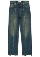 Versace Distressed Straight-leg Jeans Blue