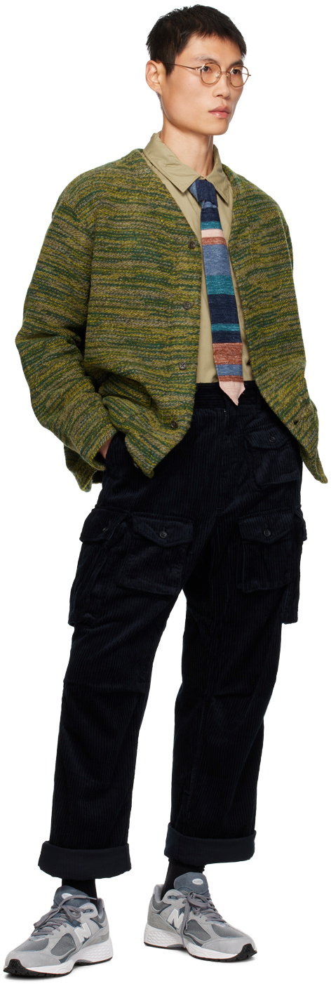 Engineered Garments Green Button-Up Cardigan Engineered Garments