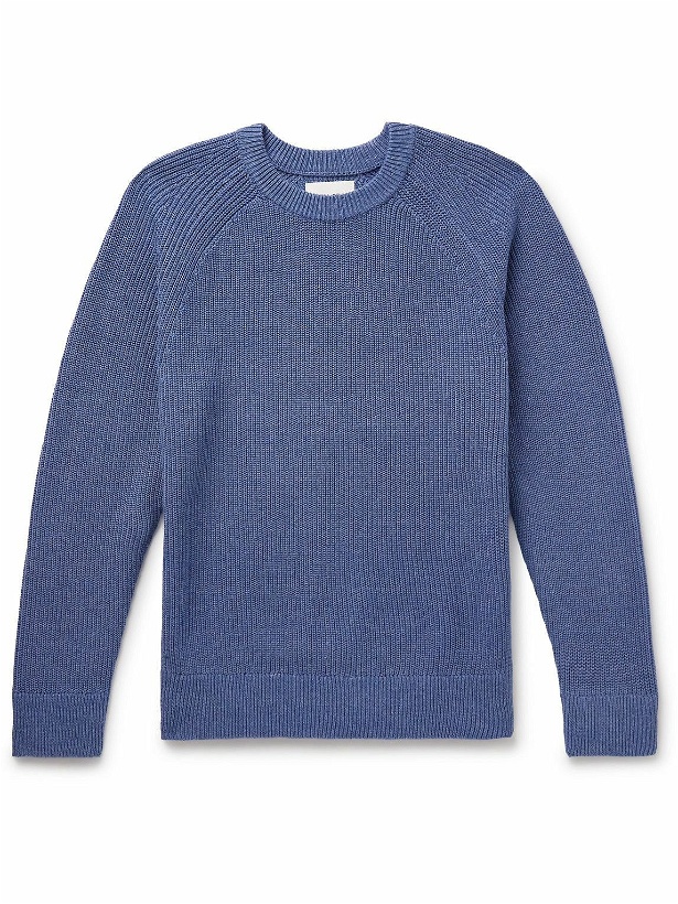 Photo: NN07 - Jacobo 6470 Ribbed Cotton Sweater - Blue