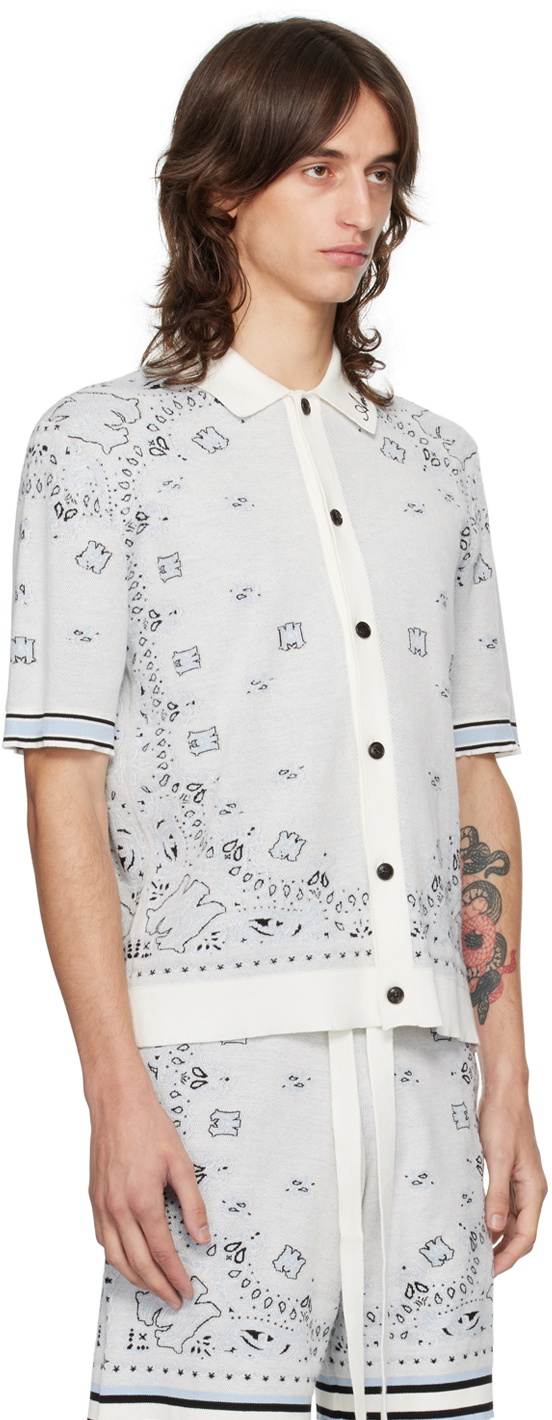 AMIRI White & Blue Bandana Shirt
