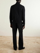 Versace - Embellished Cotton-Blend Zip-Up Sweater - Black