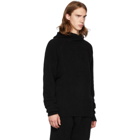 Isabel Benenato Black Merino Wool and Yak Knit Crewneck Hoodie