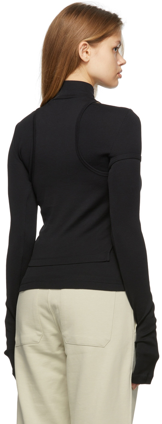 Helmut Lang Black Ribbed Long Sleeve Turtleneck Helmut Lang 5501