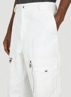 Zipped Cargo Pants in White
