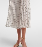 Self-Portrait Belted polka-dot pleated midi dress