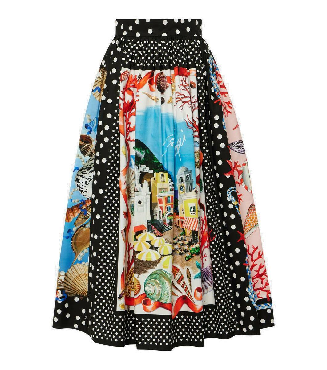 Dolce&Gabbana Capri printed cotton midi skirt Dolce Gabbana