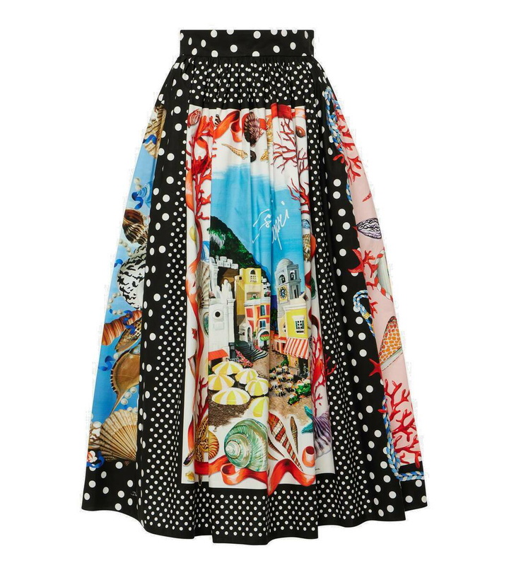 Photo: Dolce&Gabbana Capri printed cotton midi skirt