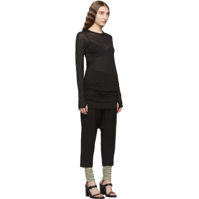 Boris Bidjan Saberi Black Object-Dyed Long Sleeve Short Dress