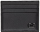 Valentino Garavani Black V Logo Card Holder